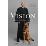 Cover of David Tatels book VIsion featurign him in his judges robe with guide dog Vixen