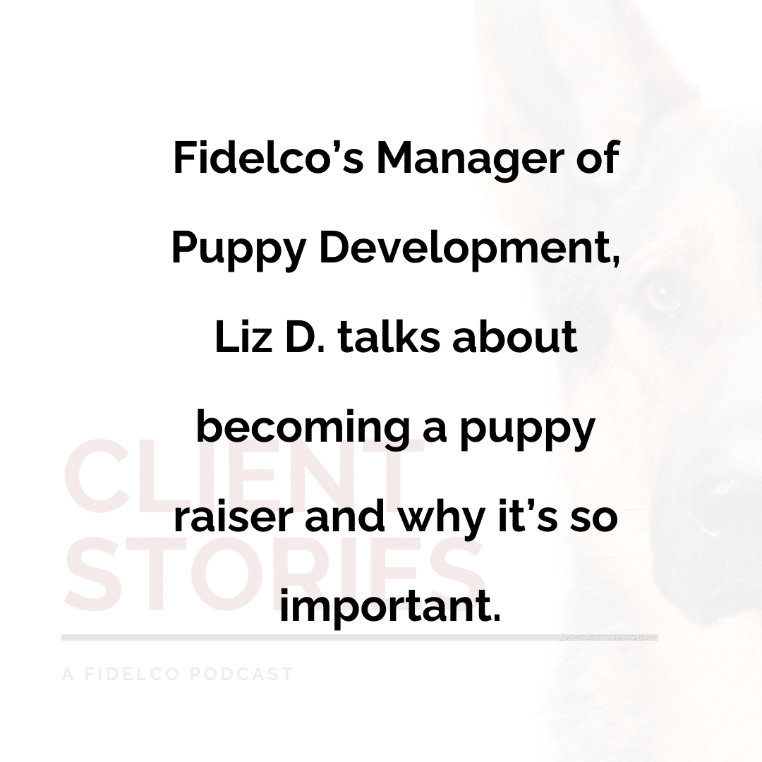 Fidelco’s Manager of Puppy Development, Liz D. talks about becoming a puppy raiser and why it’s so important.